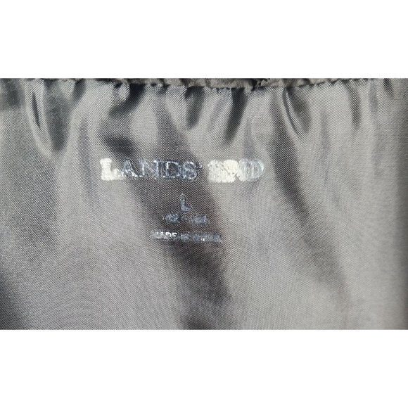 Lands' End Men's Sz. L Black Lightweight Full Zip Down Vest - Picture 2 of 5